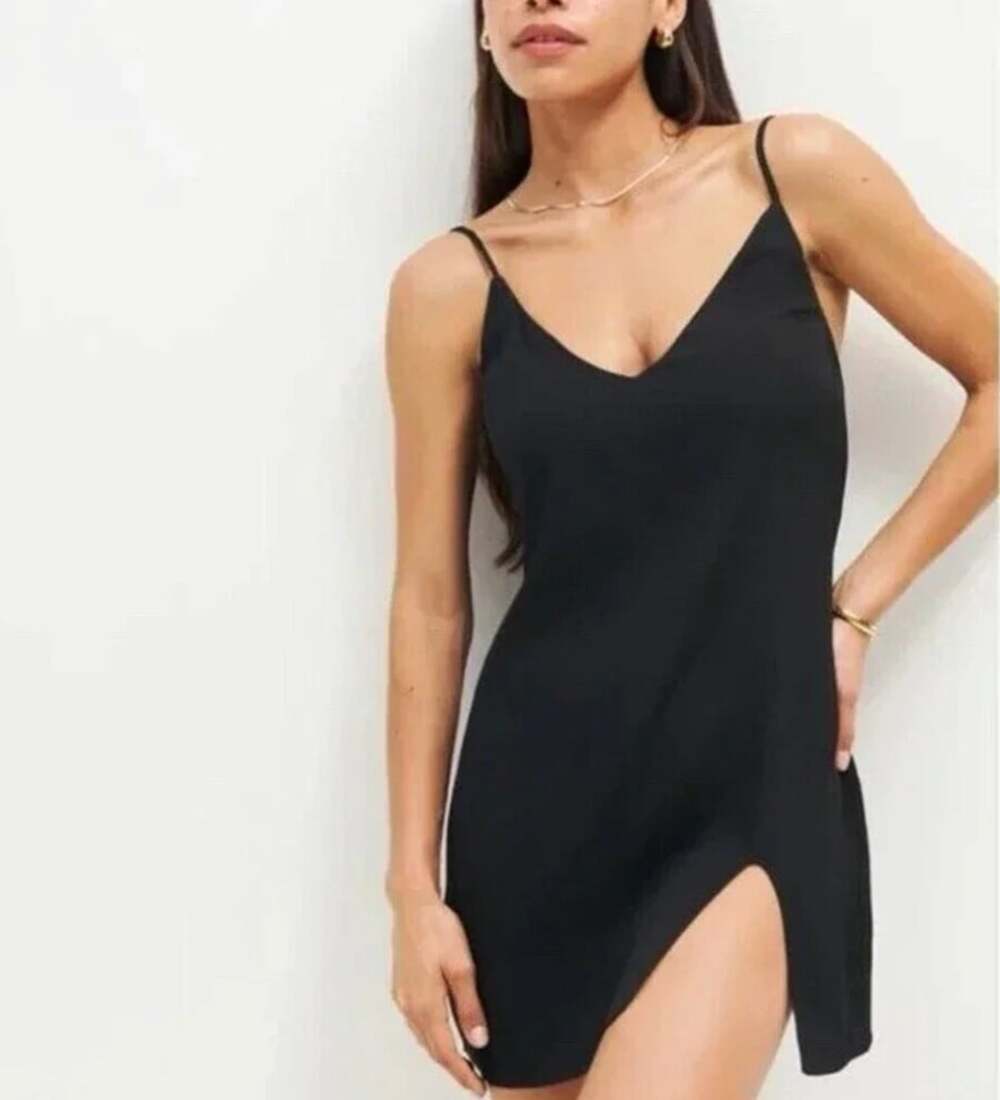Reformation Marlowe Sleeveless Mini Dress In Black Size Medium